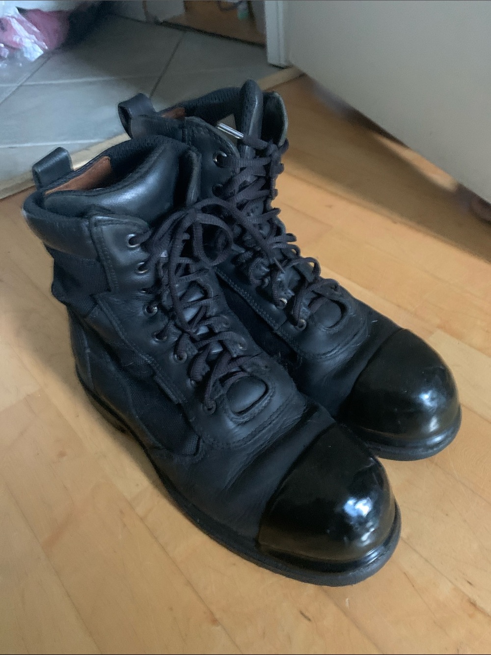 Red Wing Steel Toed Men's Black Lace-Up Tactical Work Boots